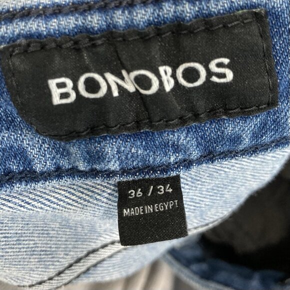 Bonobos Straight Leg Jeans Mens 36x32 Medium Wash Denim Relaxed Fit Stretch - Picture 4 of 5